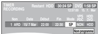 PANASONIC DMR-E500H - Appuyez sur [▶] pour vous déplacer parmi les éléments sur l'affichage et changez les éléments avec [▲, ▼]. - 1
