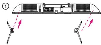 JVC LT-32FV140 - Assembler les pieds - 1