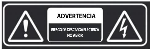 ADVERTENCIA RIESGO DE DESCARGA ELÉCTRICA NO ABRIR