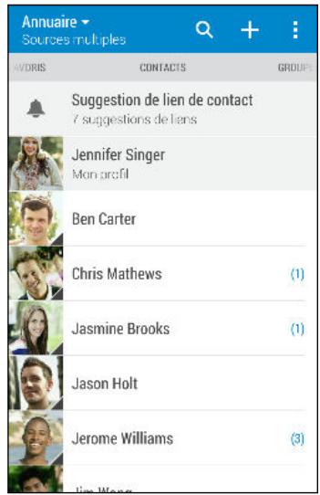 HTC ONE M8 - Votre liste de contacts - 1