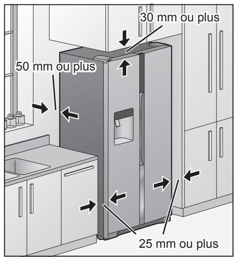 PANASONIC NR-B53VW2-WF - Prévoyez un espace suffisant pour assurer la dissipation de la chaleur - 1