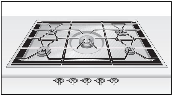 GAGGENAU CG 492-110F - Grande table de cuisson à gaz en inox : l'alliance de la puissance et du plaisir de cuisine. - 1