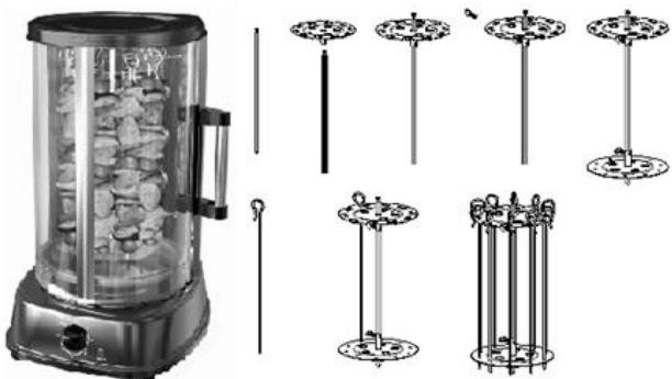 KALORIK TKG DGR 1000 - Utilisation du grill en kebab - 1