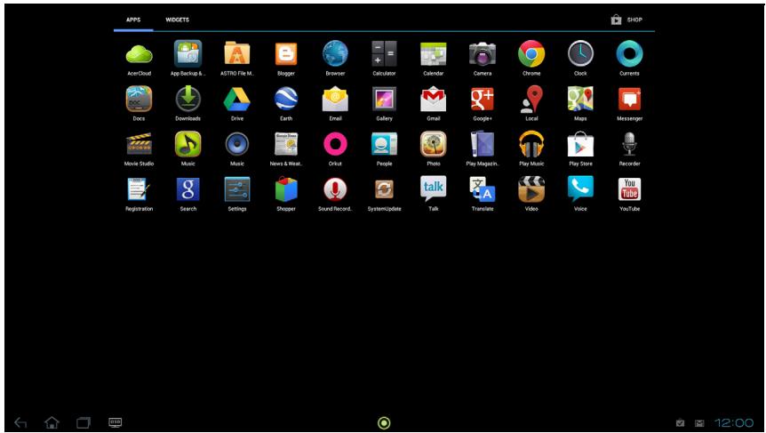 ACER SMART DISPLAY DA220HOL - Le menu des applis - 1