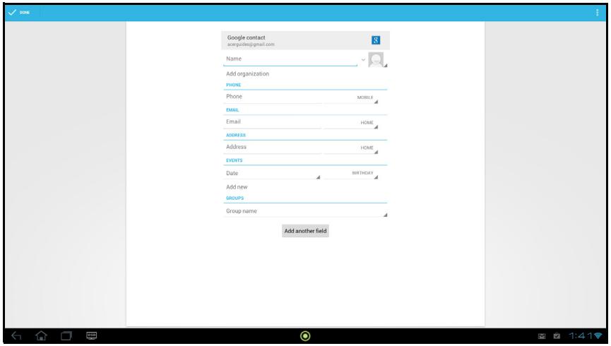 ACER SMART DISPLAY DA220HOL - Modifier un contact - 1