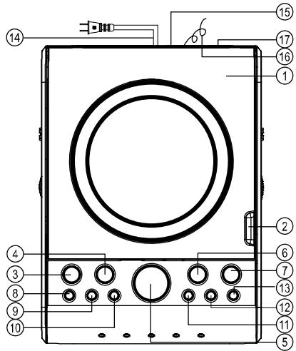 BRANDT BRCD1MP3 - Emplacement des commandes et des témoins lumineux - 1