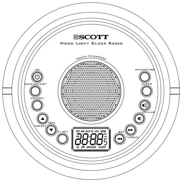 SCOTT CX 50 ML - Radio-reveil PLL FM/AM avec lumière d'ambiance - 1