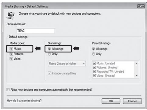 TEAC CR-H700 - Préparatifs pour les supports partagés (windows vista) - 2