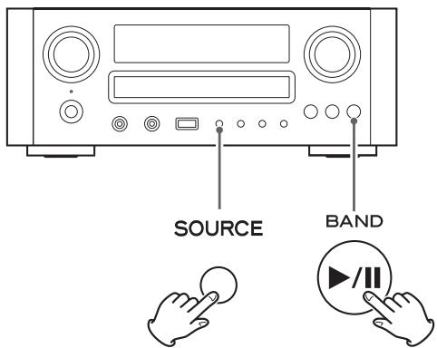 TEAC CR-H700 - Si vous foulez réinitialiser les paramètres manuellement, maintenez les boutons SOURCE et lecture/pause (▶/III) enforcés pour plus de 4 secondes en mode veille. - 1