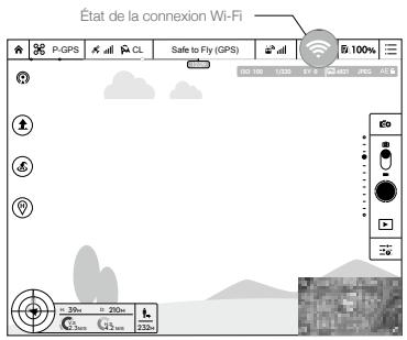 DII PHANTOM 3 4K - Connexion à la liaison descendante vidéo wi-fi : - 2