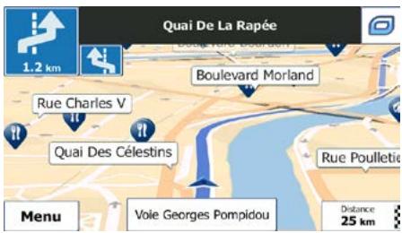 MAPPY ULTI E521S - Présentation du virage et prochaine rue - 2
