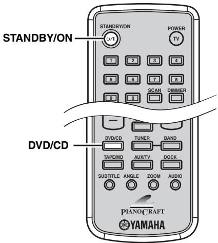 YAMAHA E-810 - Étape 1: mettez l'ampli-tuner en service et sélectionnez l'entrée DVD - 1