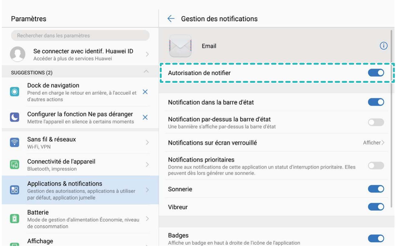 HUAWEI M5 10 32 GB WiFi GRY - Désactiver les notifications dérangeantes des applications - 1