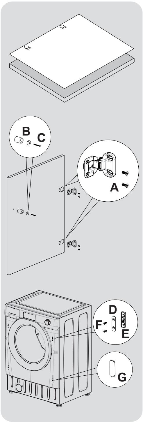 DE DIETRICH DLZ814I - Instructions de montage de la porte du meuble - 1