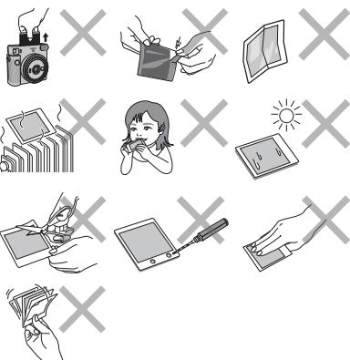 FUJIFILM INSTAX SQ1 TERRACOTTA ORANGE - Précautions relatives à la manipulation du film et des photos finies - 1