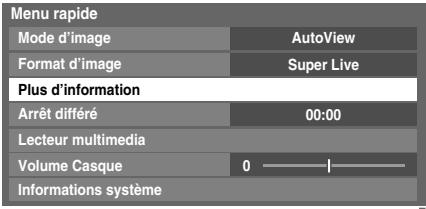 TOSHIBA 40LV675D - Menu rapide - 1