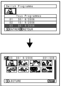 HITACHI DZ-BX35E - Commutation de l'affichage des vignettes d'une DATE precise (SWITCH) - 1