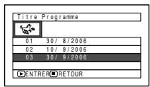 HITACHI DZ-BX35E - Changement du TITRE d'un programme (TITRE) - 1