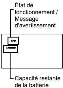 HITACHI DZ-BX35E - Signification des symboles apparaissant sur l'écran à cristaux liquides orienté du côté de l'objet: - 1