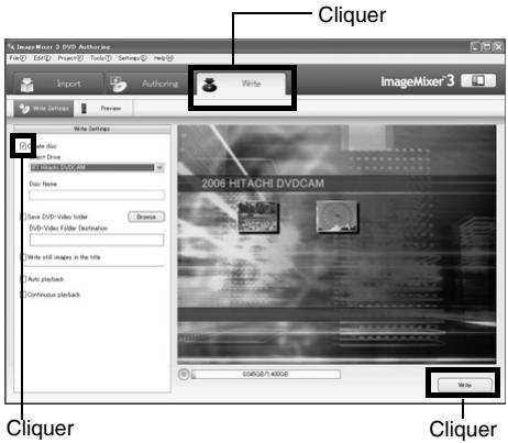 HITACHI DZ-BX35E - Cliqueur sur "write" pour créer un dvd-video. - 1