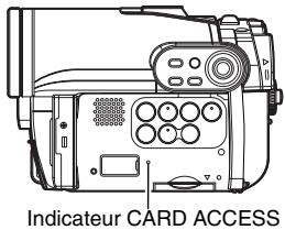 HITACHI DZ-BX35E - Ne pas couper l'alimentation du caméoscope DVD lorsque l'indicateur access/pc ou l'indicateur CARD ACCESS est allumé ou clignote: - 2