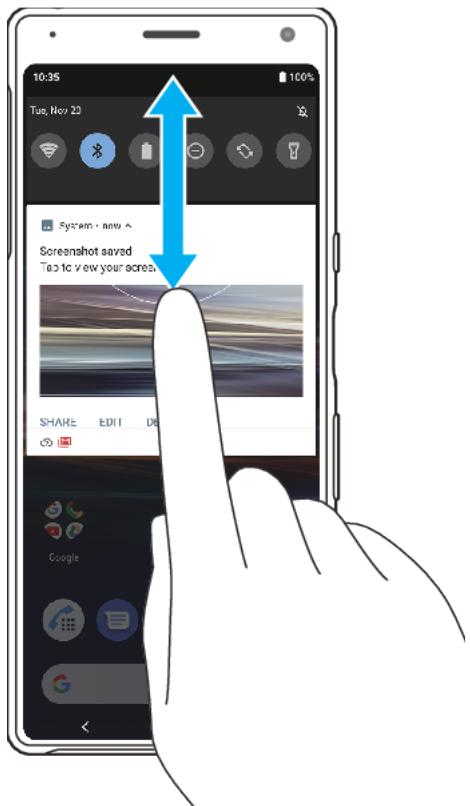 SONY Xperia 10+ - Pour ouvrir ou fermer le panneau de notification - 1