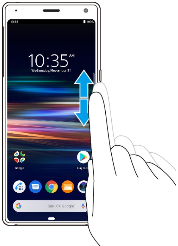 SONY Xperia 10+ - Pour revenir à l'écran précédent à l'aide du capteur lateral - 1