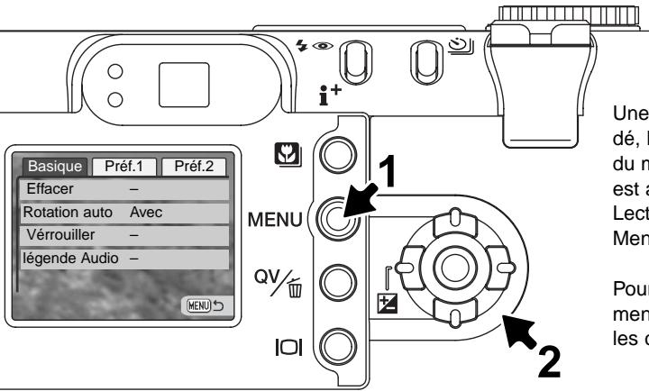 MINOLTA DiMAGE F200 - Navigation dans le menu du mode lecture - 6