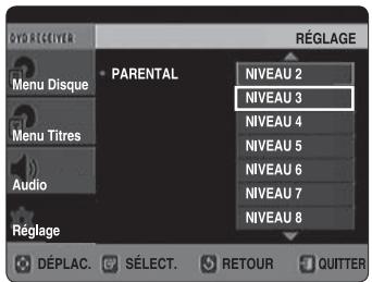 SAMSUNG HT-X720 GT PLATINUM - CONFIGURATION DU CONTROLE PARENTAL (NIVEAU DE CLASSEMENT) - 2