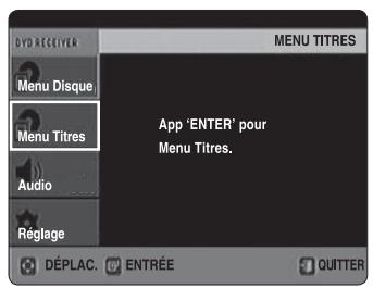 SAMSUNG HT-X720 GT PLATINUM - Utilisation du menu du titre - 3
