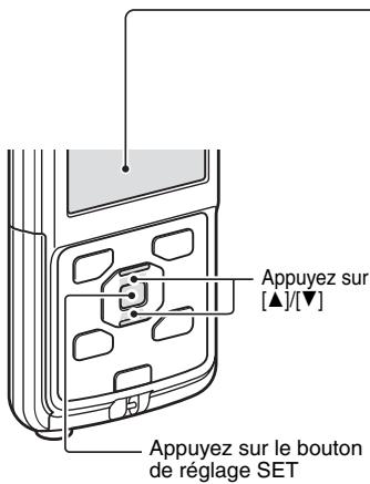 SANYO VPC-PD1EXR - Appuyez sur [▲] ou [▼] pour sélectionner l'élément que vous souhaitez changer et appuyez sur le bouton de réglage SET. - 1