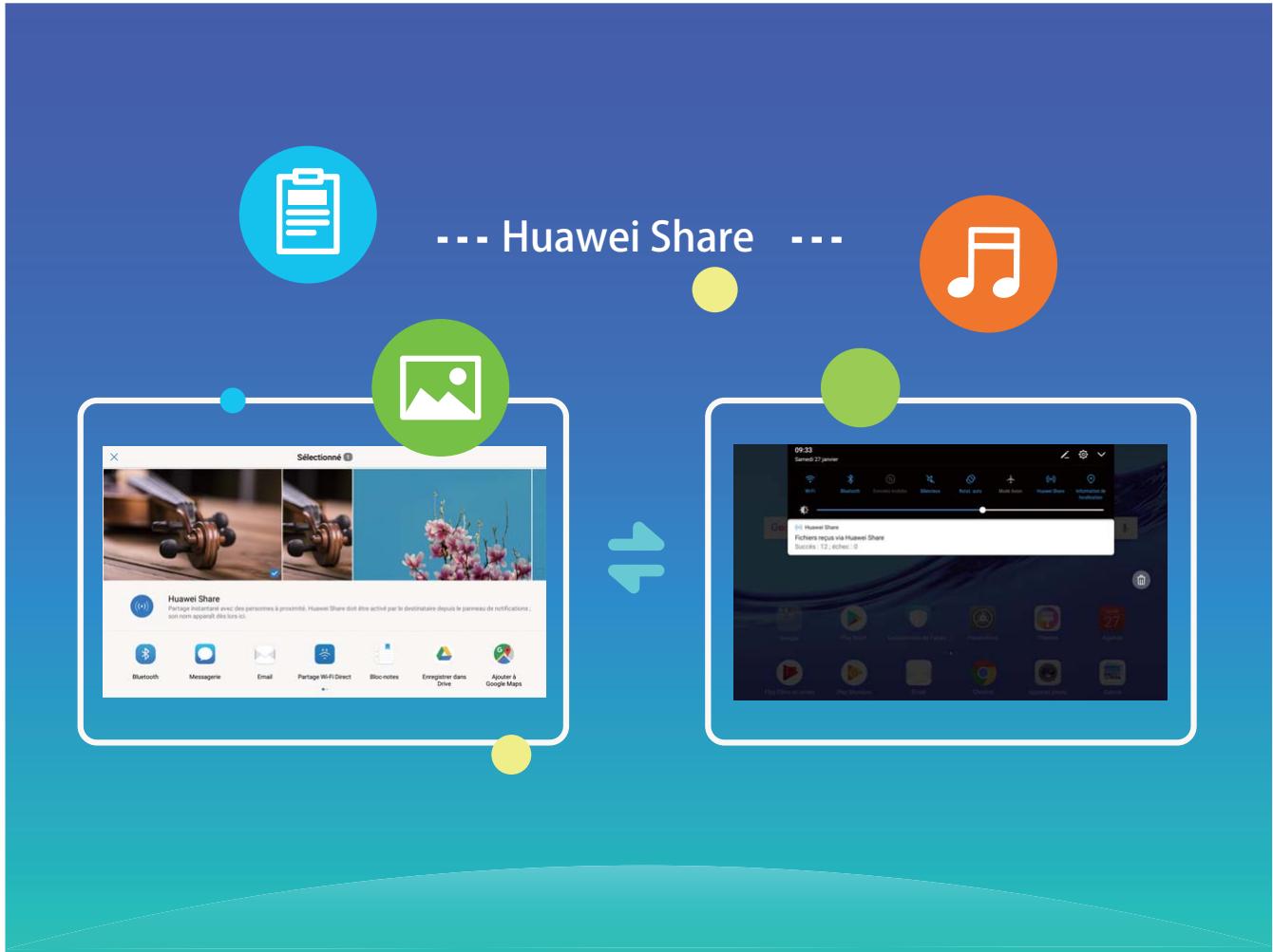 HUAWEI TABLETTE_MULTIMEDIAPACK_MS5LT+MSD - Utiliser huawei share pour transférer des fichiers - 1