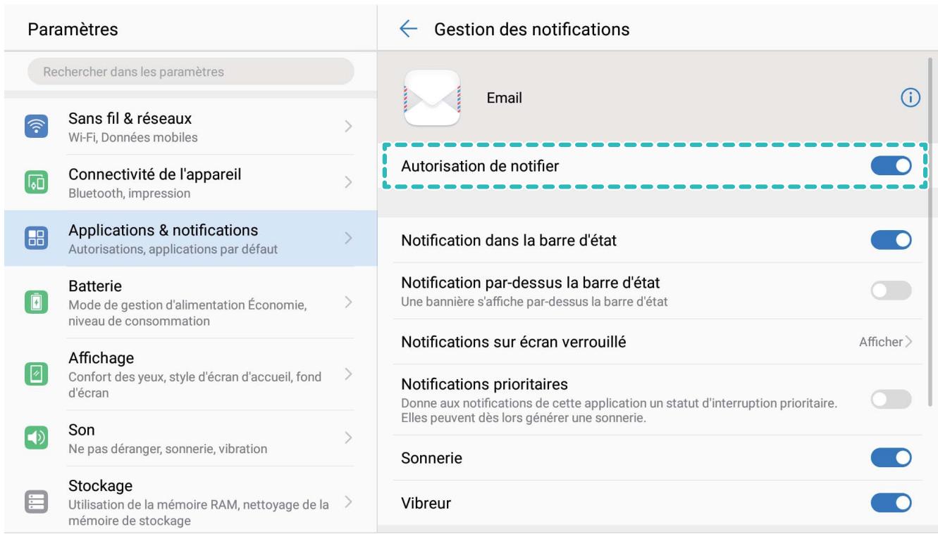 HUAWEI TABLETTE_MULTIMEDIAPACK_MS5LT+MSD - Désactiver les notifications dérangeantes des applications - 1