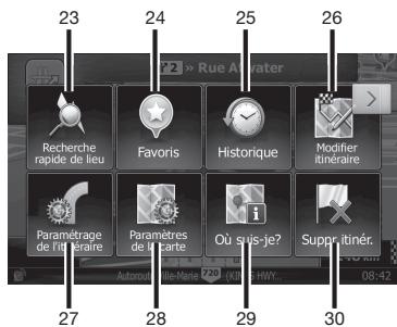 CLARION FX503E - Menu rapide - 1