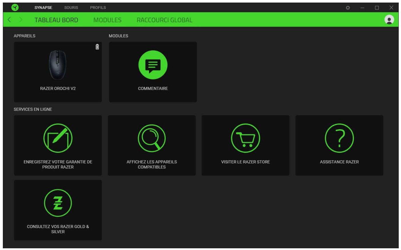 RAZER Orochi V2 - Tableau de bord - 1