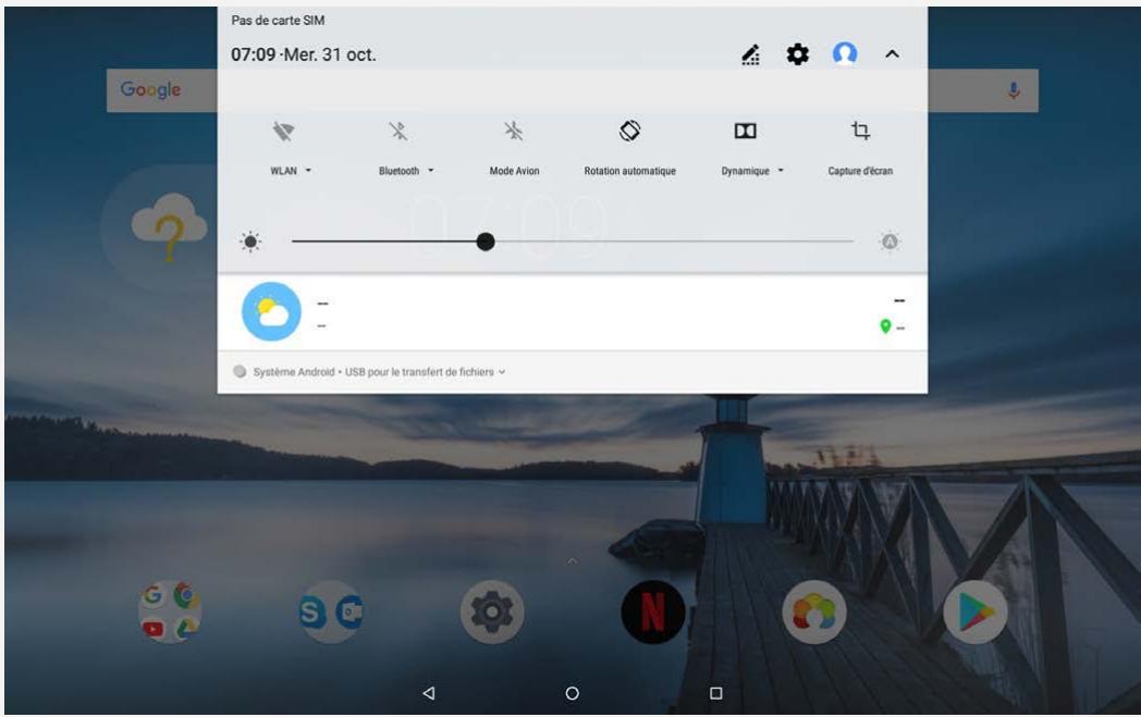LENOVO P10 - Notifications et paramètres rapides - 1