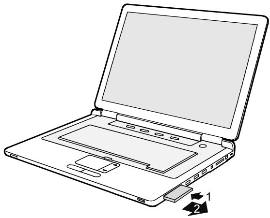 FUJITSU NC - Retirer une carte expresscard - 1