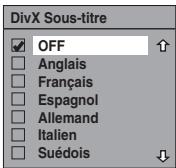 TOSHIBA RD-XV50KF - DivX Sous-titre (Par défaut: OFF) - 1