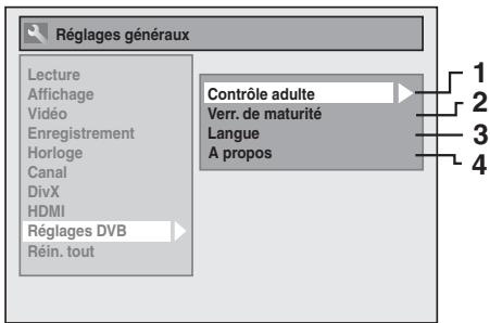 TOSHIBA RD-XV50KF - Réglages DVB - 1