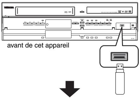 TOSHIBA RD-XV50KF - En mode d'arrêt, branchez votre USB à mémoire Flash. - 1