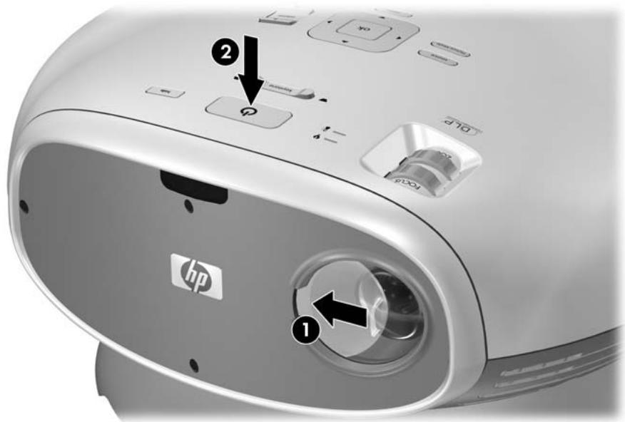 HP EP 7122 GRIS - Mise sous tension du projecteur - 1