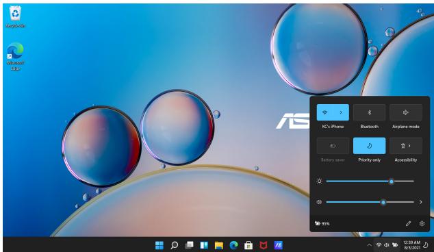 ASUS TP3402VA - Action Center (toimintokeskus) - 1