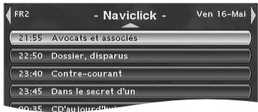 THOMSON DTH 8657 - MENU → regarder la TV → OK → naviclick → OK - 1