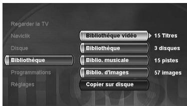 THOMSON DTH 8657 - MENU → bibliothèque → OK - 1