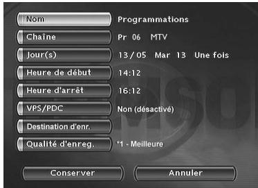 THOMSON DTH 8657 - MENU → programmations → OK → programmation → OK - 1