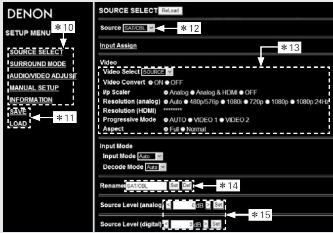 DENON AVR 3311 - Écran du menu de configuration - 1