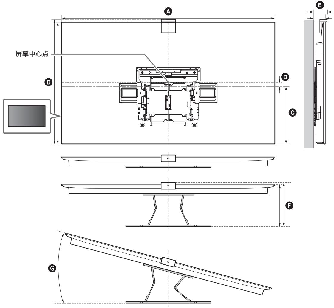 SONY LCDXR-65A80L - Mesures pour l'installation d'un support de fixation murale sur le mur - 7
