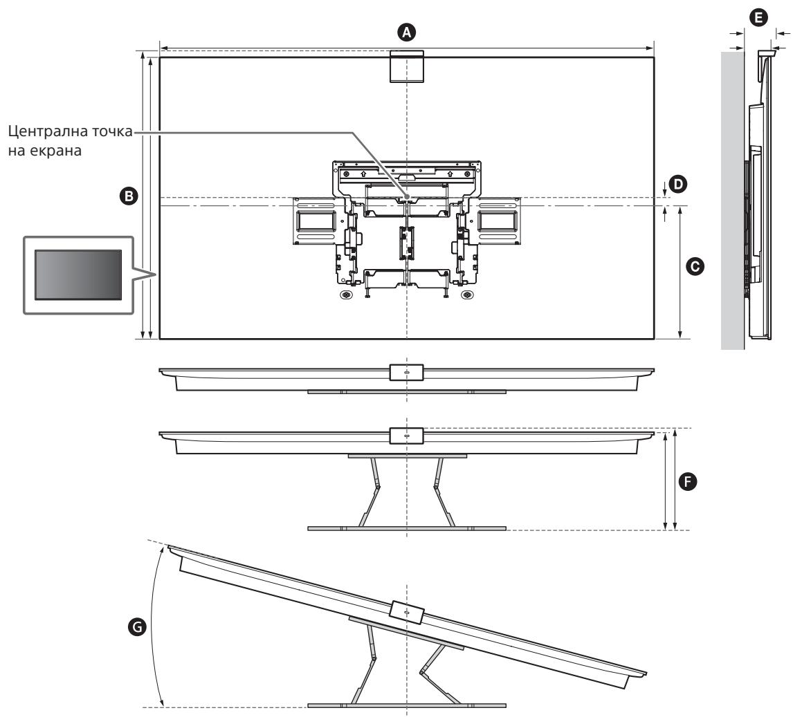 SONY LCDXR-65A80L - Mesures pour l'installation d'un support de fixation murale sur le mur - 6