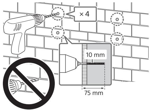 SONY LCDXR-65A80L - Bor lubang pandu pada tanda. Pastikan lokasi di dinding untuk mencgeber lubangcekupkuatukmenopang berat setidaknya enam kali lipat dari TV. - 1