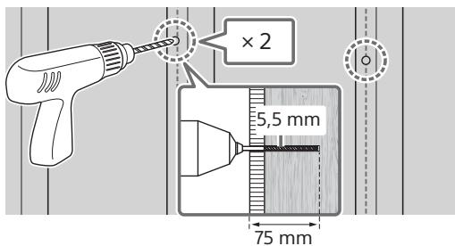 SONY LCDXR-65A80L - Bor lubang pandu atas pada tanda-tanda itu. - 1